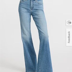 Express 70s flare mid rise blue jeans